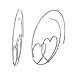 Sterling Silver Heart Threaded Hoop Earrings