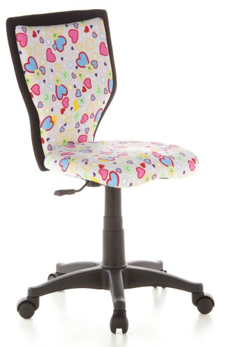 HJH Office/Buerostuhl24 670070 Kinder B&uuml;rostuhl / Drehstuhl Kiddy Lux Flowers und Hearts Preisvergleich