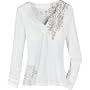 prAna Women's Tania Long Sleeve Top, White, Large