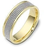14 Karat 7mm Titanium & Yellow Gold Wedding Band Ring