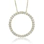 14k Yellow Gold Circle Drop Diamond Pendant Necklace (GH, SI, 1.00 carat)