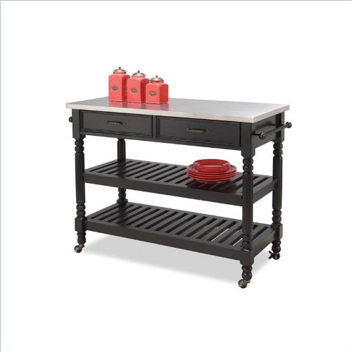 Home Styles 5218-951 Savanna Kitchen Cart, Black Finish