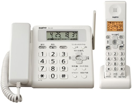 SANYO デジタルコードレス 留守番電話機 子機1台 ミスティホワイト TEL-DJ2(W)