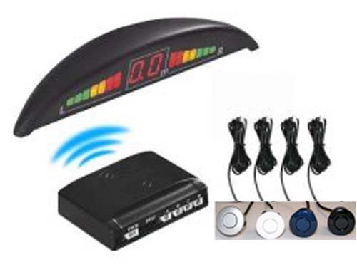 Black Wireless Car reversing parking Four 4 rear sensor Safe sensors with Colour LCD display