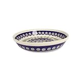 : Teresa Beach Polish Pottery 9.5 Inch Pie Pan, Peacock pattern