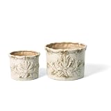 Buy Foreside 70415 Midnight Garden Planter, Cream, Set of 2 by Foreside