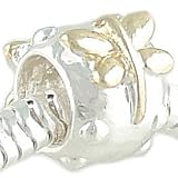 14K on Sterling DRAGONFLYCharm Bead fits Pandora Chamilia Biagi Bracelet GIFT BOXED