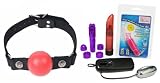 Nickel Free Silicone Ball Gag Small Swirl Bundle - Adult Toy Sex Kit