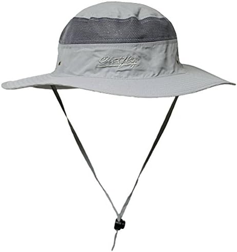MOX Outdoor Fishing Hat Versatile UPF Beach Round Brim Hat with Chin Strap (Light Gray)