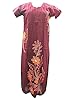 Womans Kaftan Caftans Red Floral Print Cotton Maxi Night Dress Large