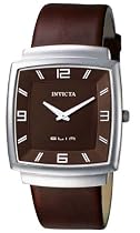 Invicta Men's Slim Collection Square Brown Leather Watch #5132