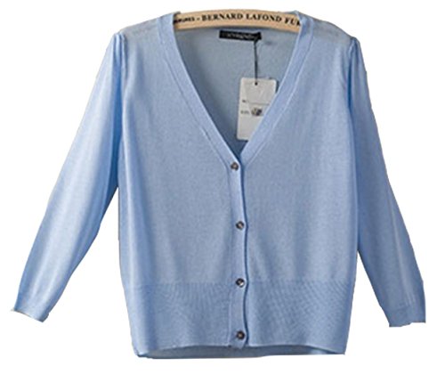 ELPIS レディース 超薄手 ショート カーディガン 透かし ニット 七分袖 きれいめ 羽織 ボレロ M L XL 5色