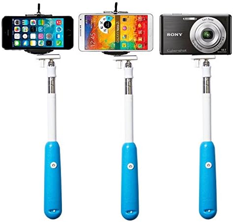 TLT Universal Wireless Mobile Phone Handheld Ajustable Self Timer Pole with Bluetooth Remote Control Function (Blue) DZ002BL