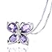 Sterling Silver Gemstone Butterfly Charm Pendant with Box Chain