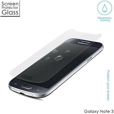 Aukey Tempered-Glass Screen Protector for Samsung Note 3, Premium Crystal Clear, High-Response Touch, Oleophobic Coating, Industry-High 9H Hardness - Scratch Terminator.