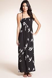 Halterneck Swallow Print Dress