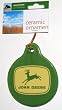John Deere Ceramic Ornament, Yellow John Deere Logo, 2 7/8 Inches (1 Each)
