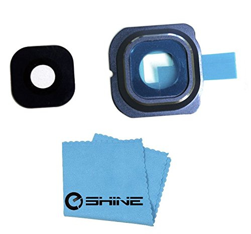 EShine® Back Rear Camera Glass Lens Cover Ring Replacement + Adhesive for Samsung Galaxy S6 EDGE G925 (ALL CARRIERS)+ EShine® Cloth (Blue) EShine® Back Rear Camera Glass Lens Cover Ring Replacement + Adhesive for Samsung Galaxy S6 EDGE G925 (ALL CARRIERS)+ EShine® Cloth (Blue)