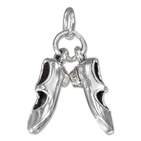 STERLING SILVER THREE DIMENSIONAL PAIR OF TAP SHOES CHARM