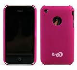 Apple iPhone 3G (Magenta) Rubberized Texture Polycarbonate Slim Fit Back Shell Case + Screen Protector