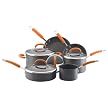 Rachael Ray Hard-Anodized 10-pc. Nonstick Cookware Set - Orange Handles