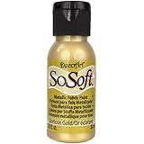 Deco Art SoSoft Metallic Fabric Acrylic Paint, 1-Ounce, Glorious Gold