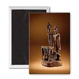 Figures with xylophone (wood & metal) by.. - 3x2 inch Fridge Magnet - large magnetic button - Magnet