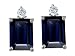 2.54 cts Genuine Emerald Cut Sapphire and Diamon Earring Studs - 14kt White or Yellow Gold