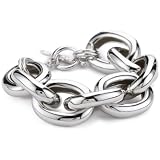 Kenneth Jay Lane Polished Silver Large Link Br