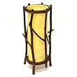 Handmade Natural Bamboo Table / Desk Lamp With Sunny Yellow Cotton Shade