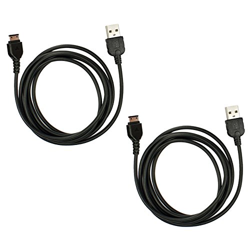 2 Pack Fenzer Black USB Data Sync Charger Cables for Samsung SCH u310 Knack u350 Smooth Cell Phones