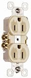 Pass & Seymour 3232ICP TradeMaster 15 Amp 125-Volt AC Duplex Receptacle, Ivory, 10-Pack
