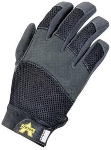 Black Mechanics Lighweight Full Finger Mechaincs Gloves With Padded Knuckes, Reinforced Fingertips And Hook And Loop Cuff