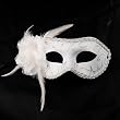 Party Feather Eye Mask Match Masquerade Venetian Fancy Dress White