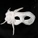 Party Feather Eye Mask Match Masquerade Venetian Fancy Dress White