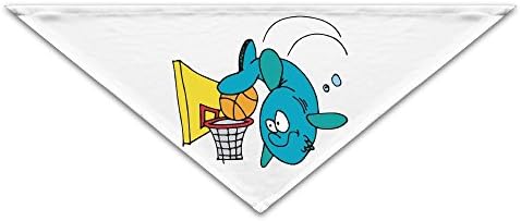 ORDN Funny Shark Playing Basketball Neckerchief White 18.5" X 12" X 7.5"