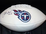 CHRIS JOHNSON SIGNED AUTOGRAPHED TENNESSEE TITANS LOGO FOOTBALL W/ HOLOGRAM + COA