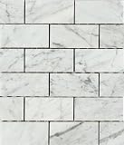 Carrara (Carrera) Bianco Polished 2x4 Subway Mosaic Tile Carrara (Carrera) Bianco Polished 2x4 Subway Mosaic Tile