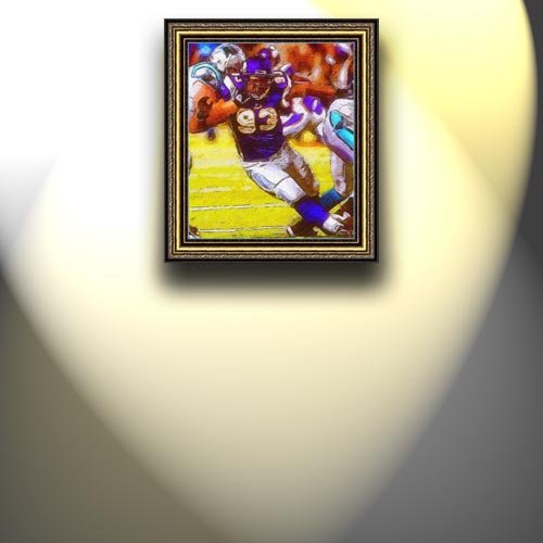 Completely Handpainted American Football Sport Painting, Custom Order FL8219, Oil on Canvas, with Option to Paint Jerry, Brett & Co. from Any Other Favorite Photograph or Picture, Unframed, Size 26'' x 31