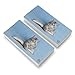 Siberian Tabby Kitten Cat Sitting Reading Book Eraser Set of 2