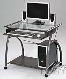 Computer Cart with Casters in Black Finish