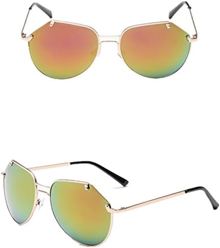 Eonjoy Fashion Neutral Irregular Gold Frame Toad sunglasses UV400 Protection Polarized Driving Glasses (gold, orange)