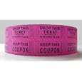 Double Hot Pink Raffle Ticket Roll - 2000 Per Roll