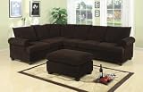 Anaheim Chocolate Corduroy Sectional Sofa Set