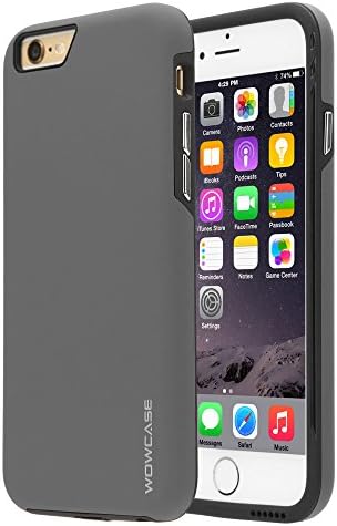 iPhone 6 Case, WOWCASE Hybrid LUX Combo Case (Gray / Black)