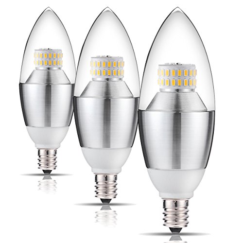 TGMOLD Candelabra LED Bulbs, Dimmable 60Watt Light Bulbs Equivalent, 6Watt Daylight White(4000K) Chandelier Bulb, E12 Candelabra Base, 550lm LED Candle Bulb, 3 Pack