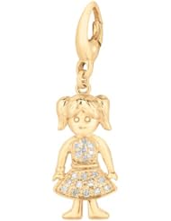 Gold over silver 0.09ct TDW Diamond Girl (Charm)