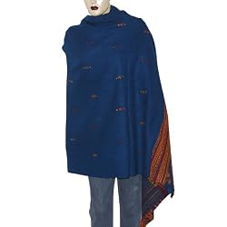 Winter Accessory Tribal Embroidered Wool Shawl 80 x 40 inches
