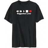 T-Shirt Mens Black  Reggaeton LOVER  Music