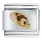 Animal Disney Gold Bambi Profile Liitalian Charms Bracelet Link